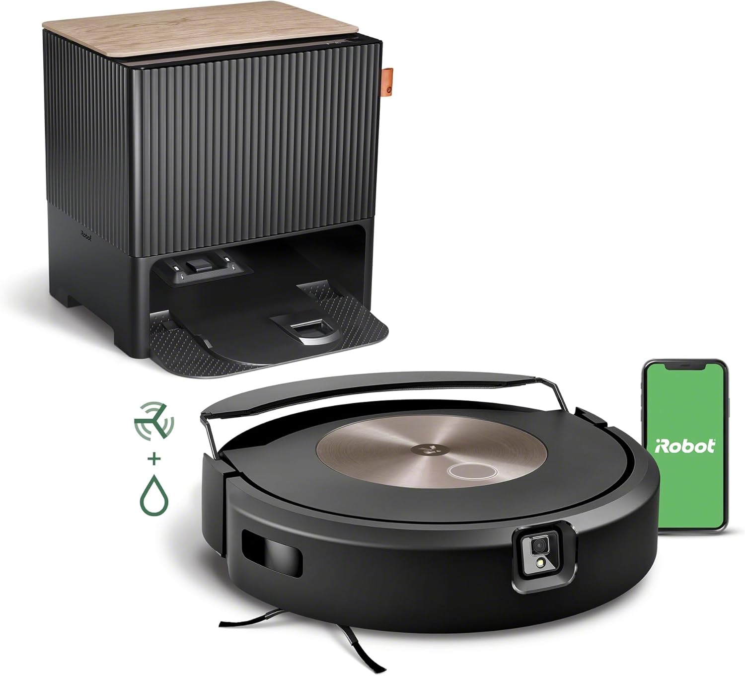 iRobot Roomba Combo j9+ Saug- und Wischroboter mit autom. Absaug-/Nachfüllstation, Kartierung, PrecisionVision Navigation, 4-Stufen-Reinigung, Objekterkennung/ -vermeidung, Sprachassistentenkompatibel